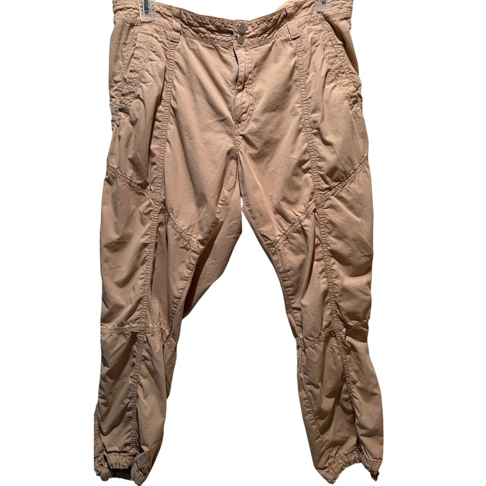 Lauren Ralph Lauren Women Tan Khaki Utility Jogger Pants Size 18W Cotton Paneled